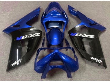 03-04 Glänzend Blau & Schwarz ZX6R Verkleidung