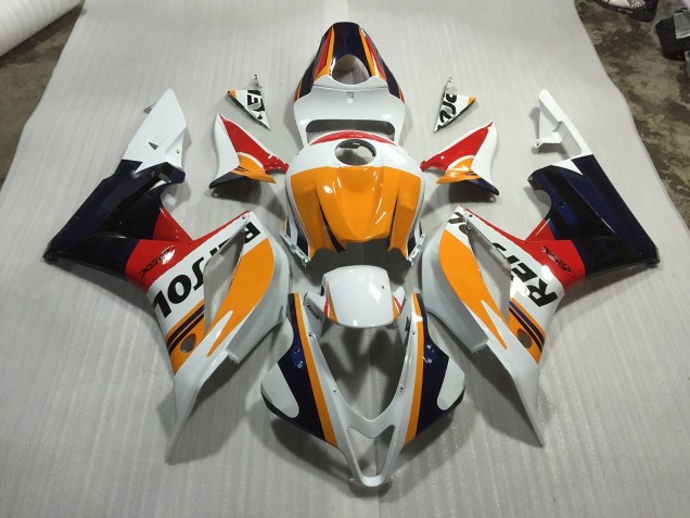 07-08 Benutzerdefiniertes Weiß Repsol CBR600RR Verkleidung