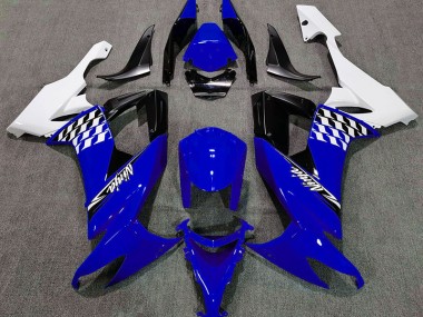 08-10 Glänzend Blau & Weiß ZX10R Verkleidung