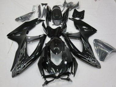 08-10 Silber & Schwarz GSXR 600-750 Verkleidung