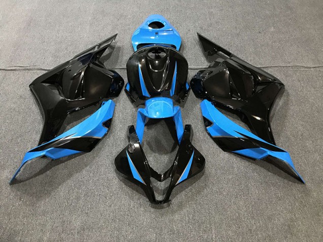 09-12 Glänzendes Schwarz & Himmelblau CBR600RR Verkleidung