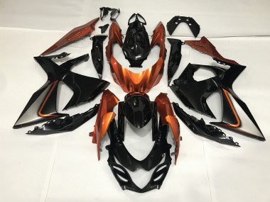 09-16 Glänzendes Schwarz & Orange Glänzend GSXR 1000 Verkleidung