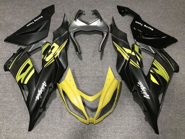 13-18 Glänzendes Schwarz & Gelb ZX6R Verkleidung