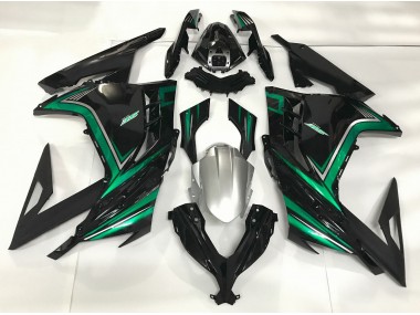 13-18 Schwarz Glänzend & Smaragdgrün Ninja 300 Verkleidung