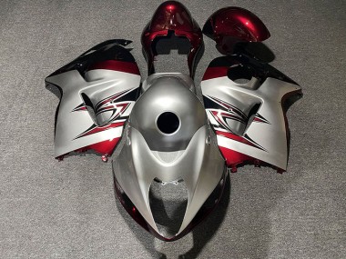 97-07 Silber Glänzend & Candy Red GSXR 1300 Verkleidung